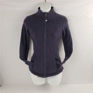 Lululemon Athletica 4 Blue Women Pockets Zipper Workout Gym Jacket